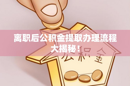 蔚县离职后公积金提取办理流程大揭秘！